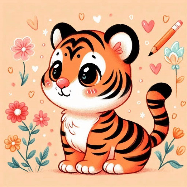 34 Easy Cute Tiger Drawing ideas