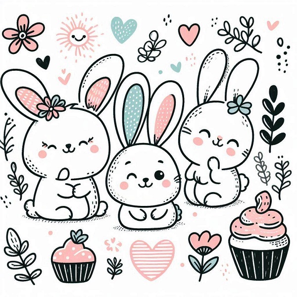 44 Easy Cute Bunny Rabbit Drawing Ideas