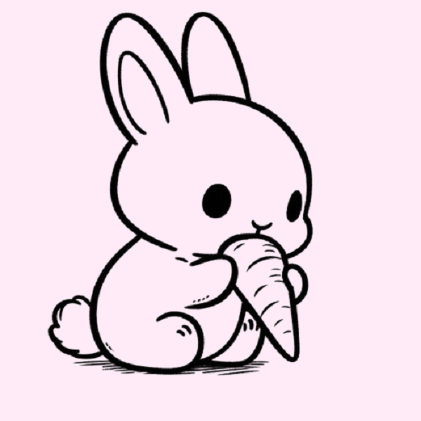 Bunny Eating a Carrot Drawing