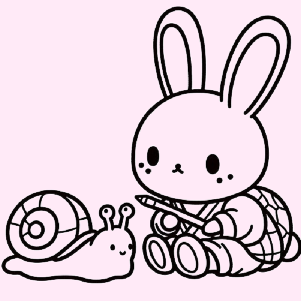 Bunny and a Snail Drawing