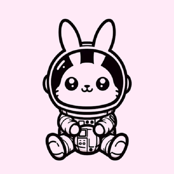 Bunny in a Space Suit Drawing