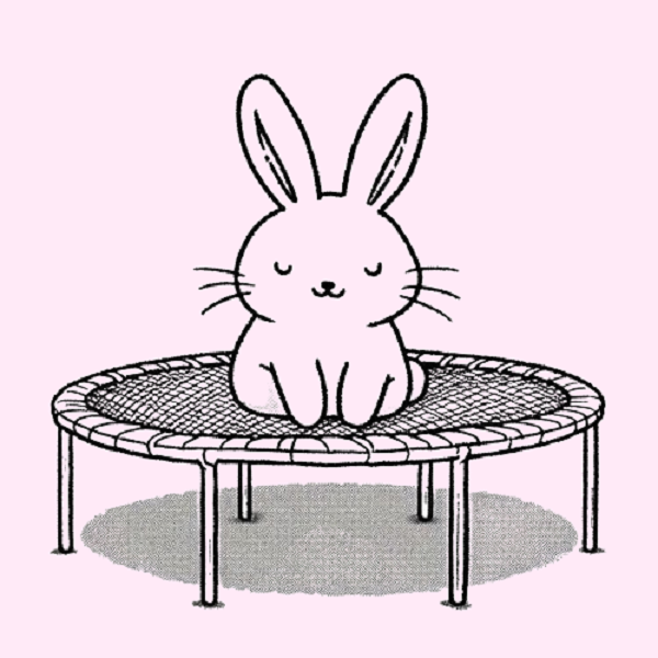 Bunny on a Trampoline Drawing