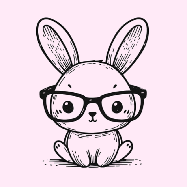 Bunny with Glasses Drawing