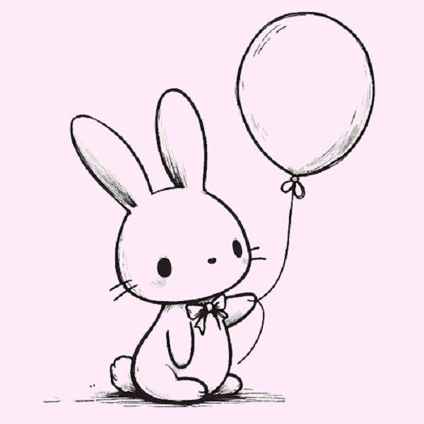 Bunny with a Balloon Drawing