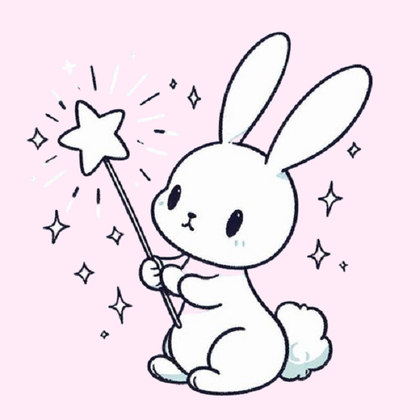 Bunny with a Star Wand Drawing