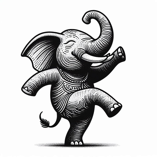  Dancing Elephant Drawing