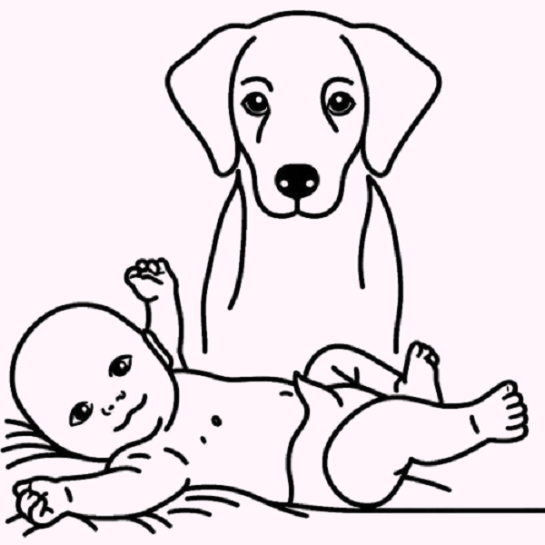 Dog and Baby Drawing