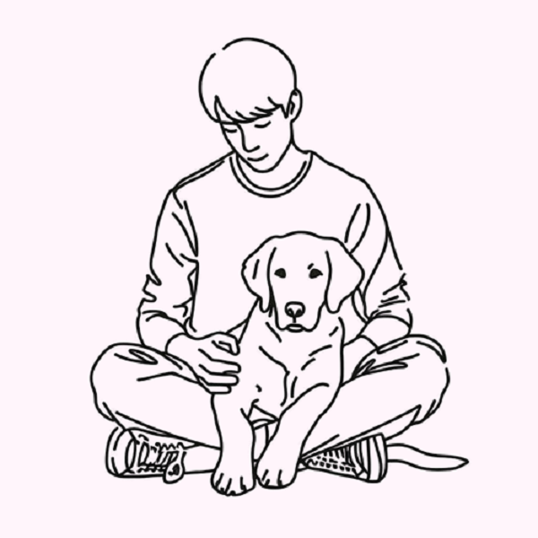 Dog and Owner Drawing