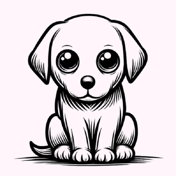 Dog with Big Round Eyes Drawing