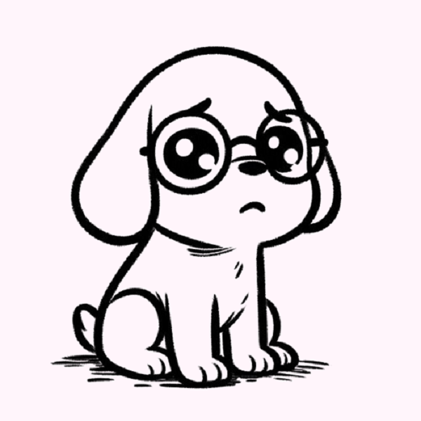 Dog with Glasses Drawing