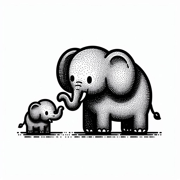 Elephant and Friend Drawing