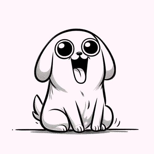 Excited Dog Drawing