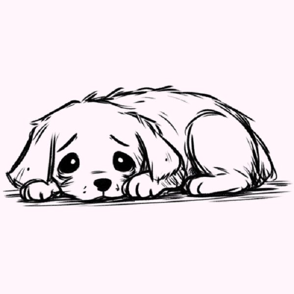 Lonely Dog Drawing