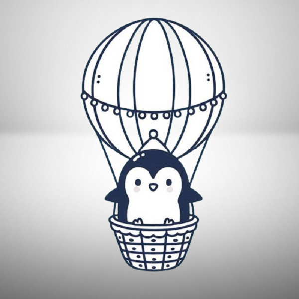 Penguin in a Hot Air Balloon