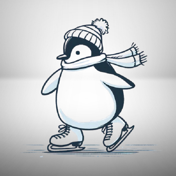 Penguin on Ice Skates