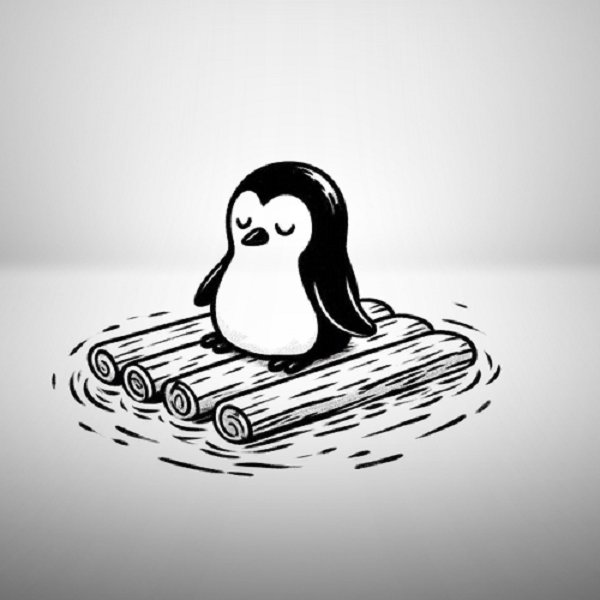 Penguin on a Raft