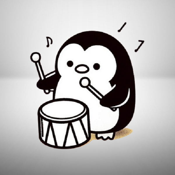 Penguin with a Drum