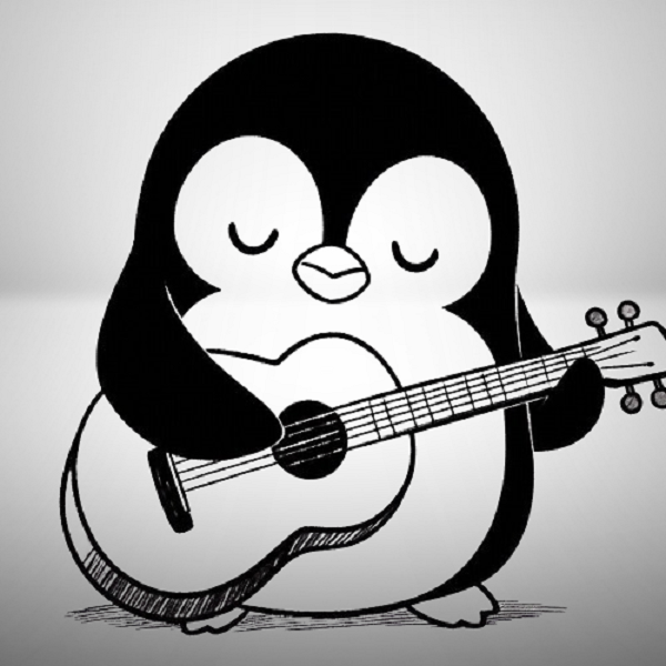 Penguin with a Guitar