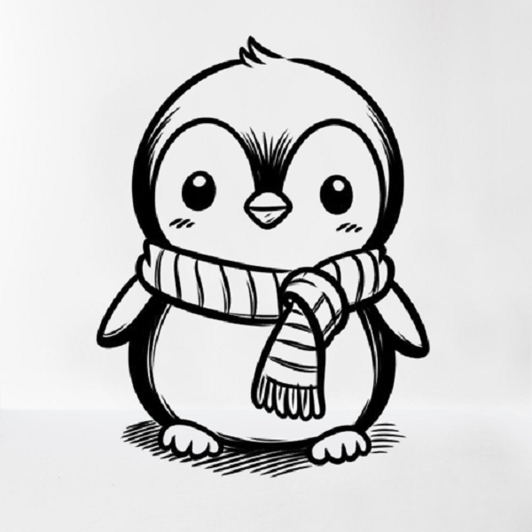 Penguin with a Scarf