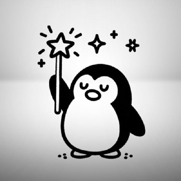 Penguin with a Star Wand