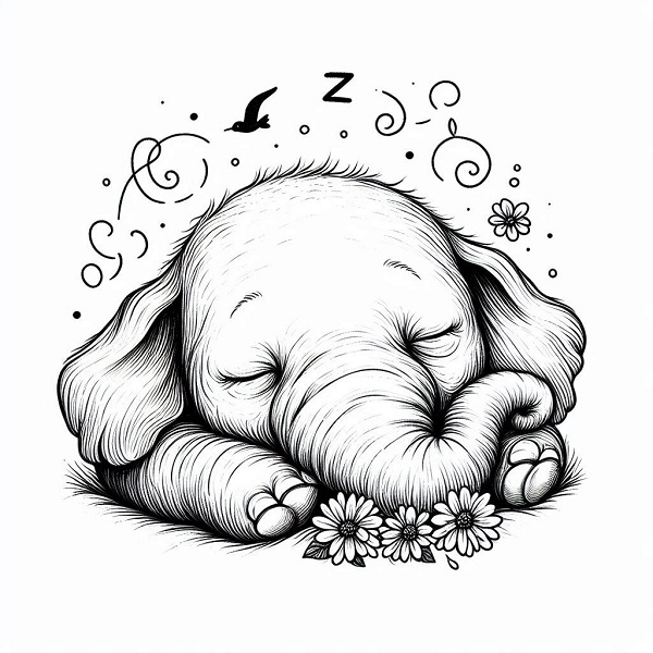 Sleeping Elephant Drawing