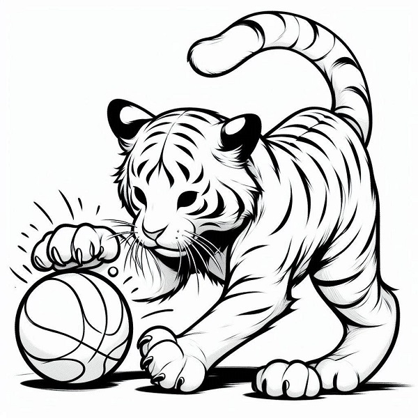 Tiger Playing with a Ball