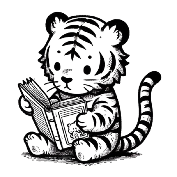 Tiger Reading a Book