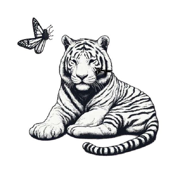 Tiger and a Butterfly