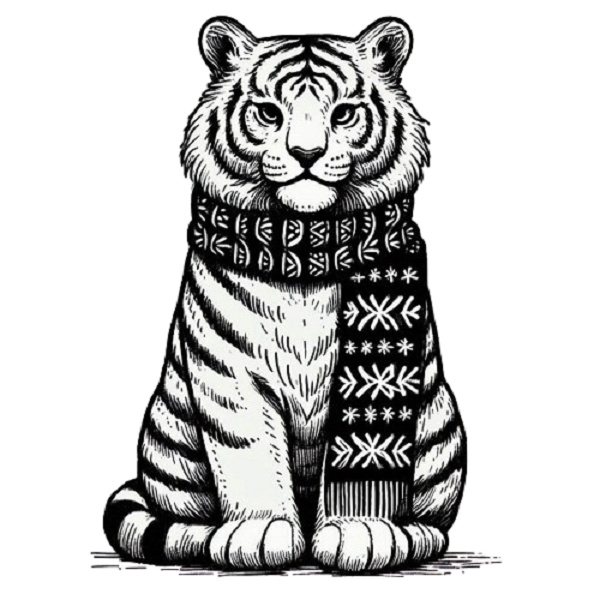 Tiger in a Winter Scarf