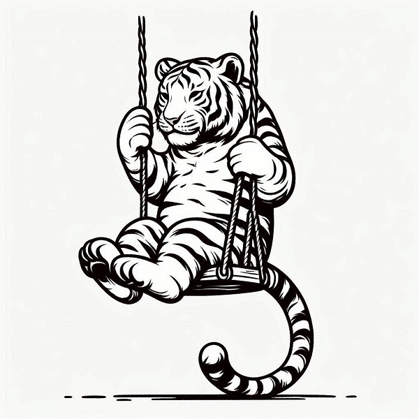 Tiger on a Swing