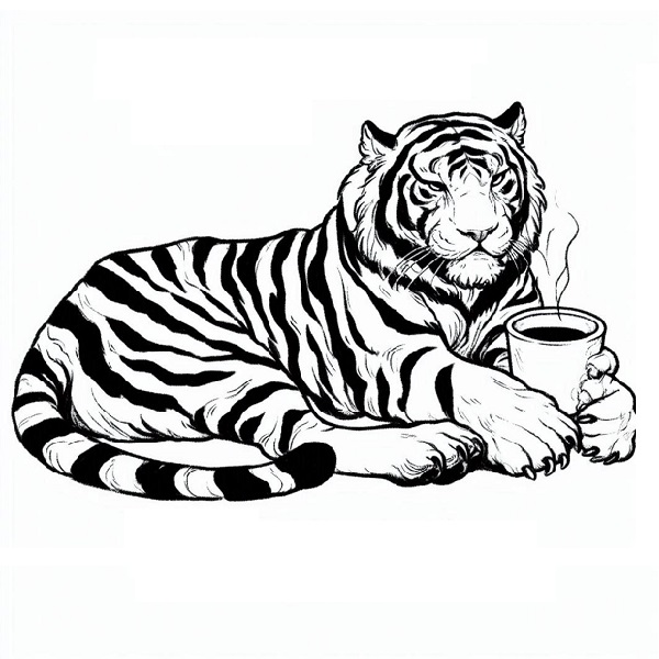 Tiger with a Cup of Tea