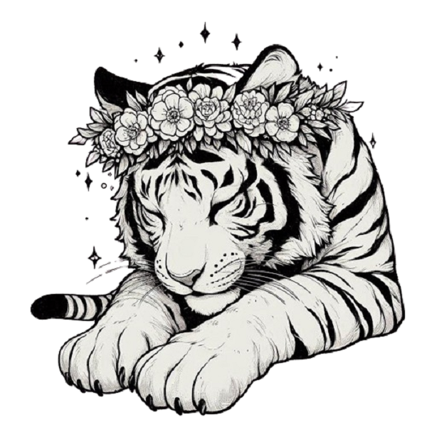 Tiger with a Flower Crown