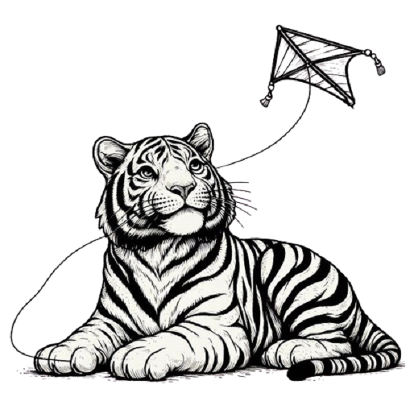 Tiger with a Kite