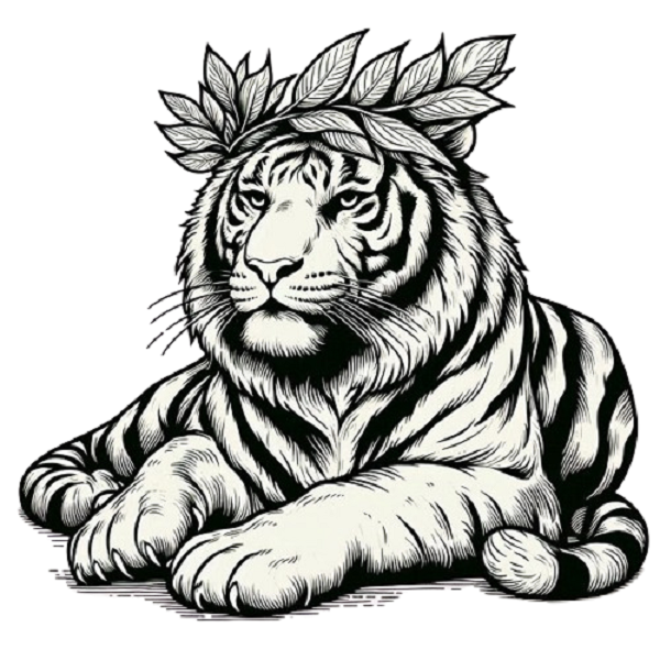 Tiger with a Leaf Crown