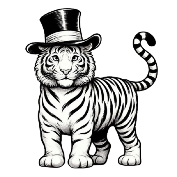 Tiger with a Magic Hat