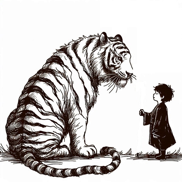 tiger and a boy