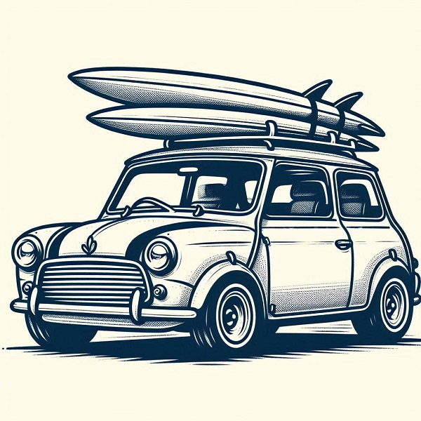 Car with Surfboards on Top