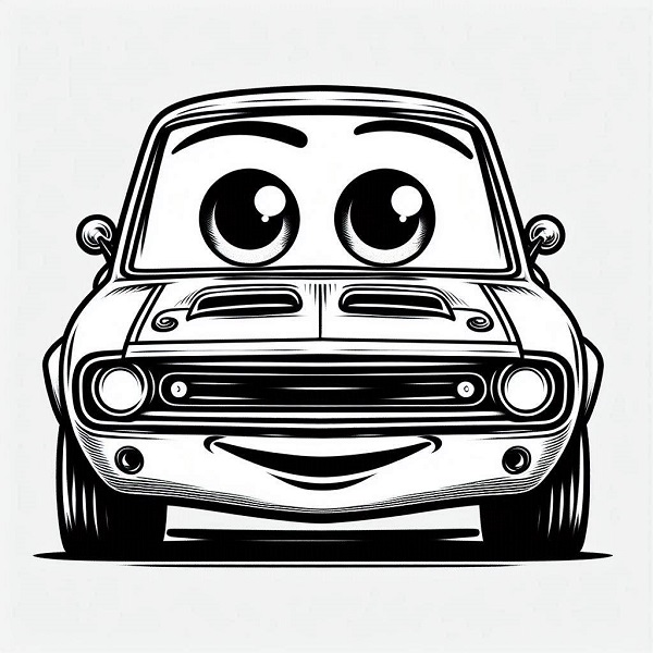 Car with an Animated Face