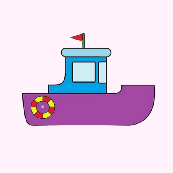 How to Draw A Cartoon Boat