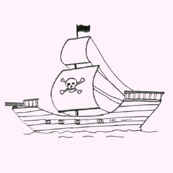 How to Draw A Pirate Boat