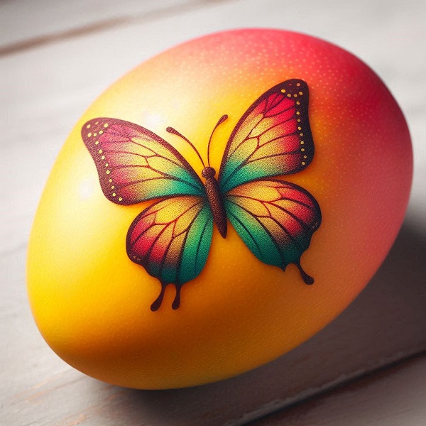 Mango with a Butterfly