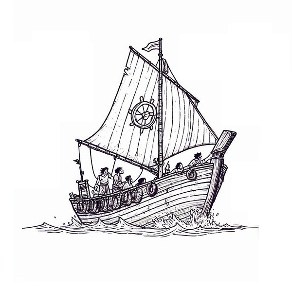 Moana Boat Drawing