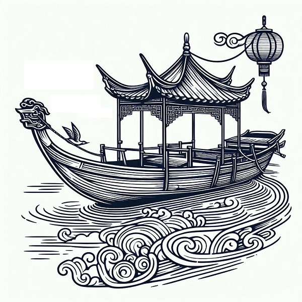 Traditional Chinese sampan boat