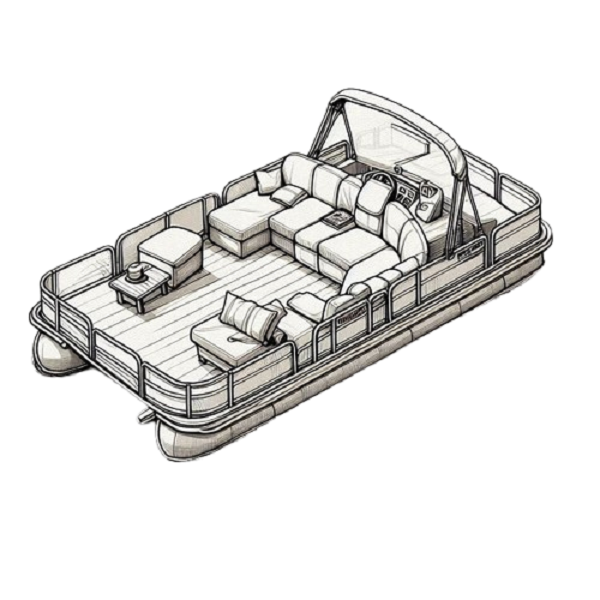 pontoon boat drawing