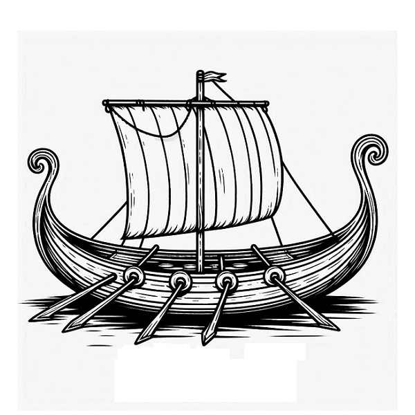 viking boat drawing