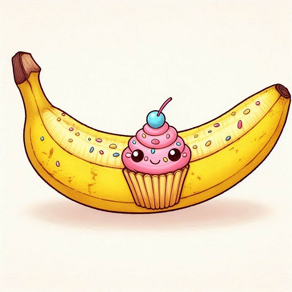 Banana with a Cupcake