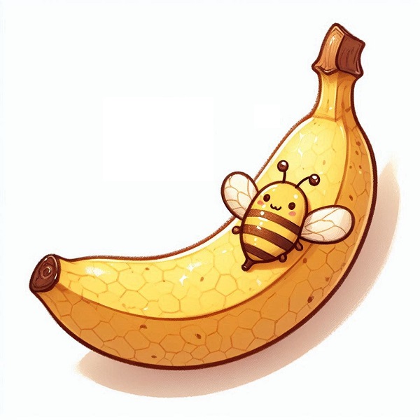 Banana with a Honey Bee