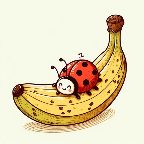 Banana with a Ladybug