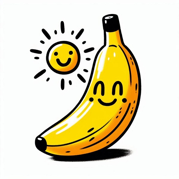 Banana with a Smiling Sun