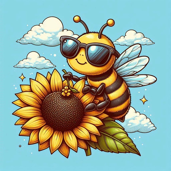 Bee with sunglasses